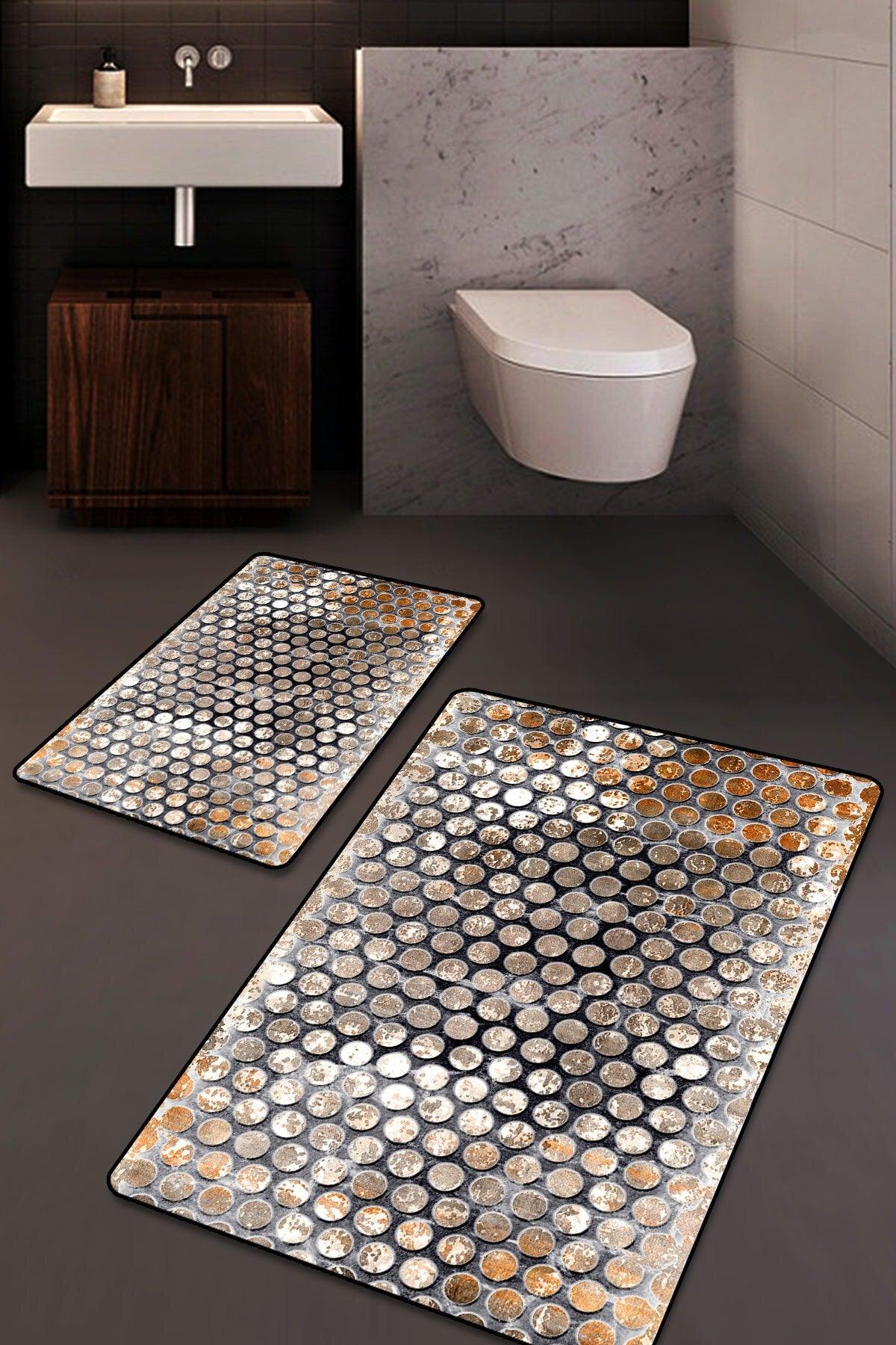 Modern Patterned Washable 2-Set Bathroom Carpet Mat - Swordslife