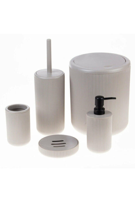Bathroom Set With Bucket 5 Pieces Dante Luna Light Gray 13177 Dgticaret 7000000020713 - Swordslife