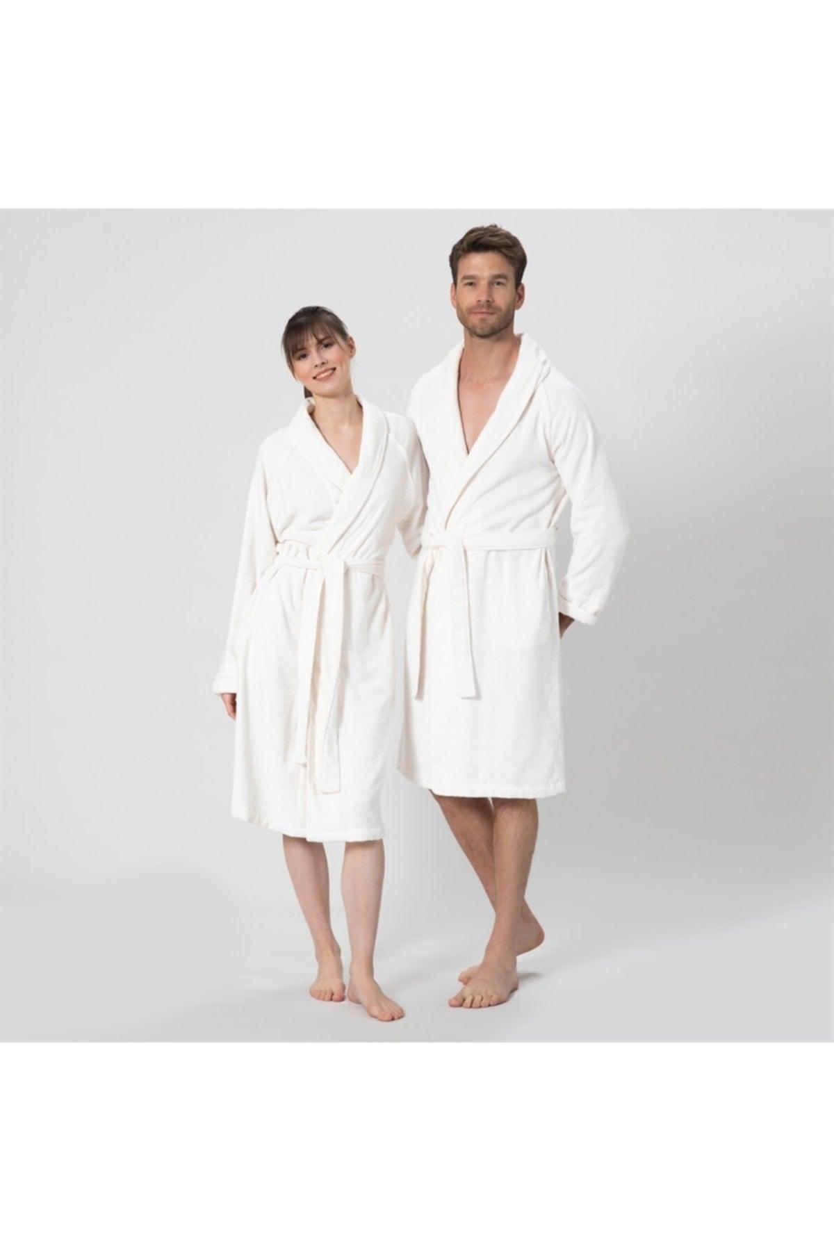 Solid Unisex Bathrobe Ecru - Swordslife