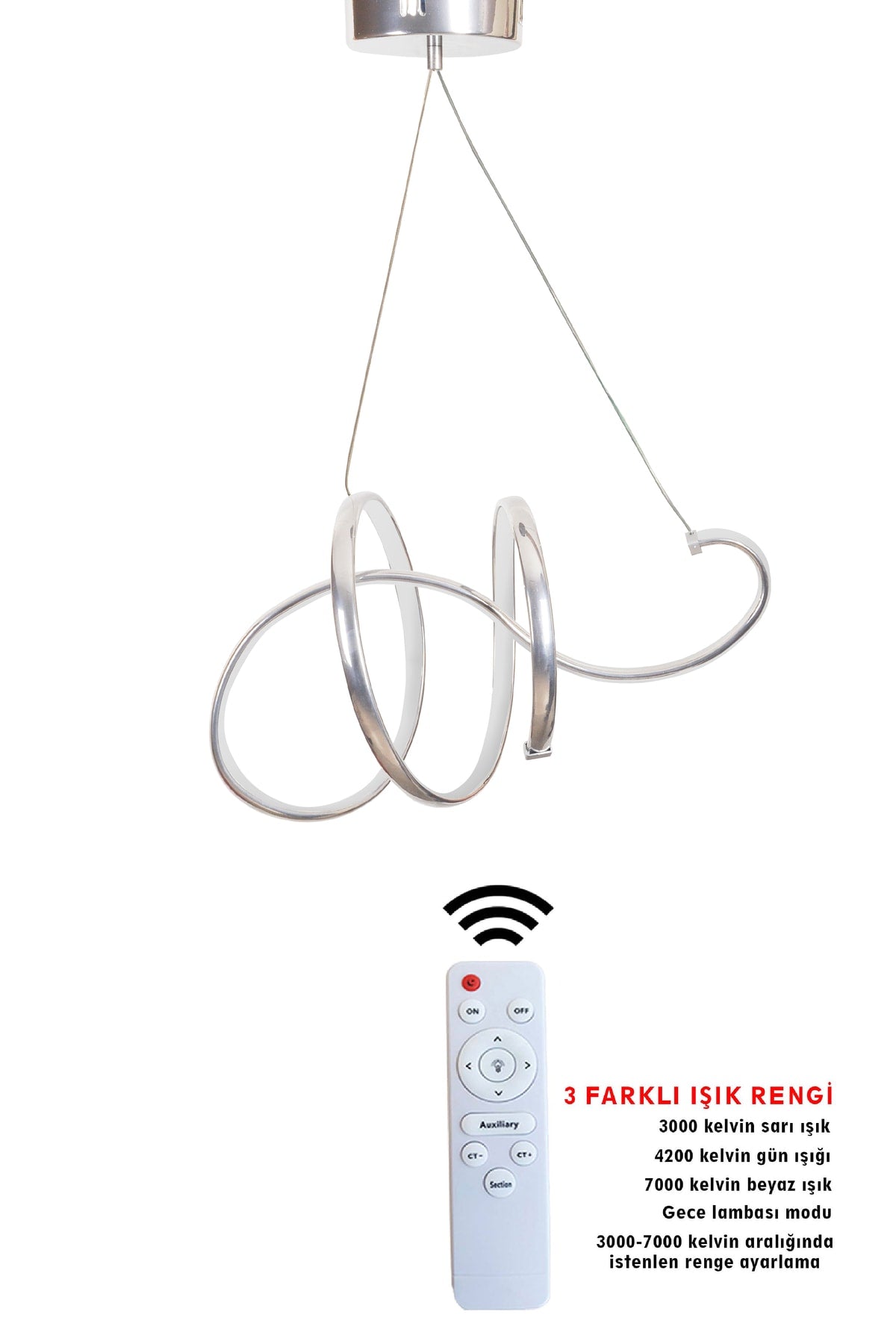 Chrome 3 Color Controlled LED Chandelier