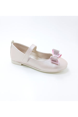 Girl'S Stone Bow Orthopedic Flats