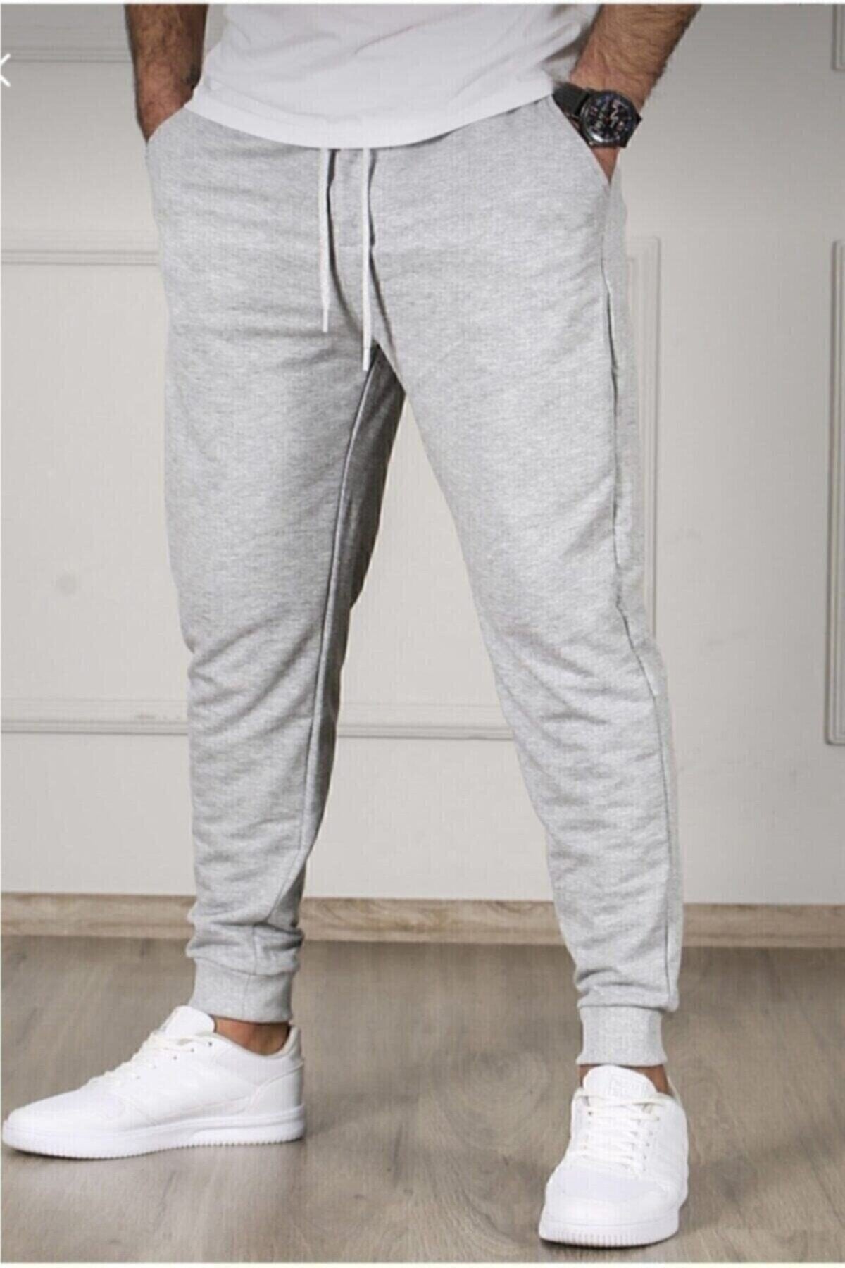 Men's Summer Gray Sweatpants Jogger Slim Fit Cotton Slim Fit