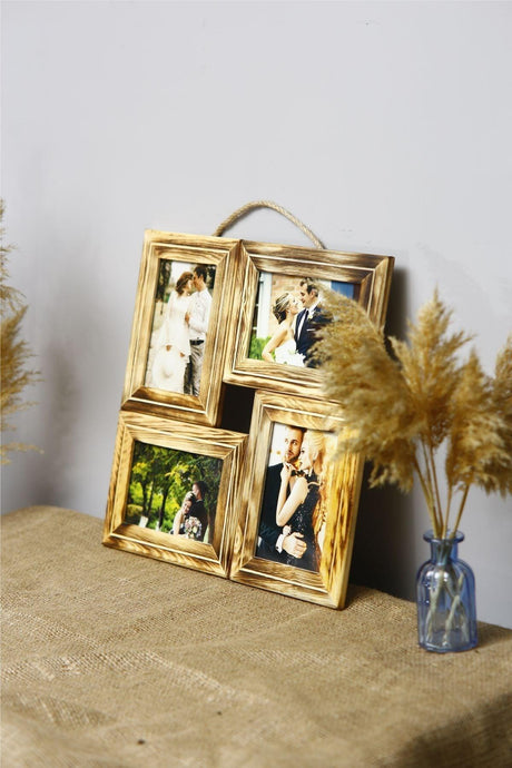 Wooden 4-Piece Collage Photo Frame-natural - Swordslife