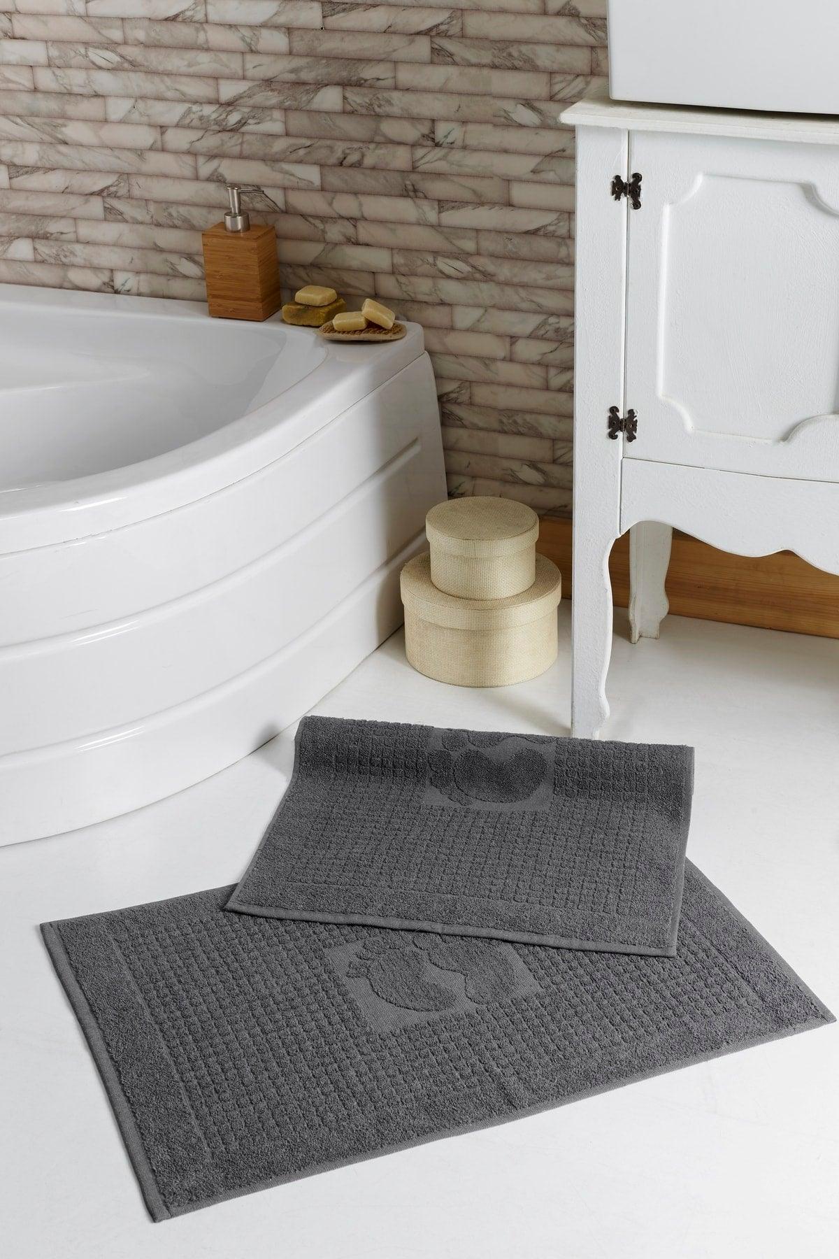 100% Cotton 2 Pieces 520 grams Puffy Foot Towel -Bath Mat - Swordslife