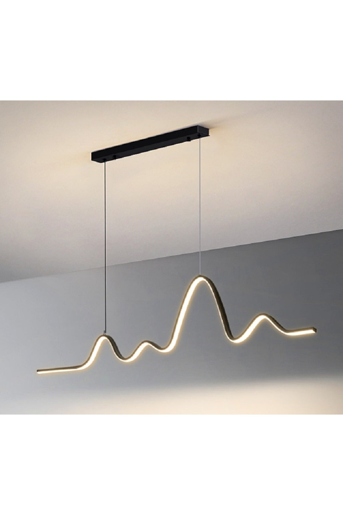 Modern Smart Pendant Lamp Chandelier with 3 Color LEDs / Worm / 120 Cm / Anthracite Case