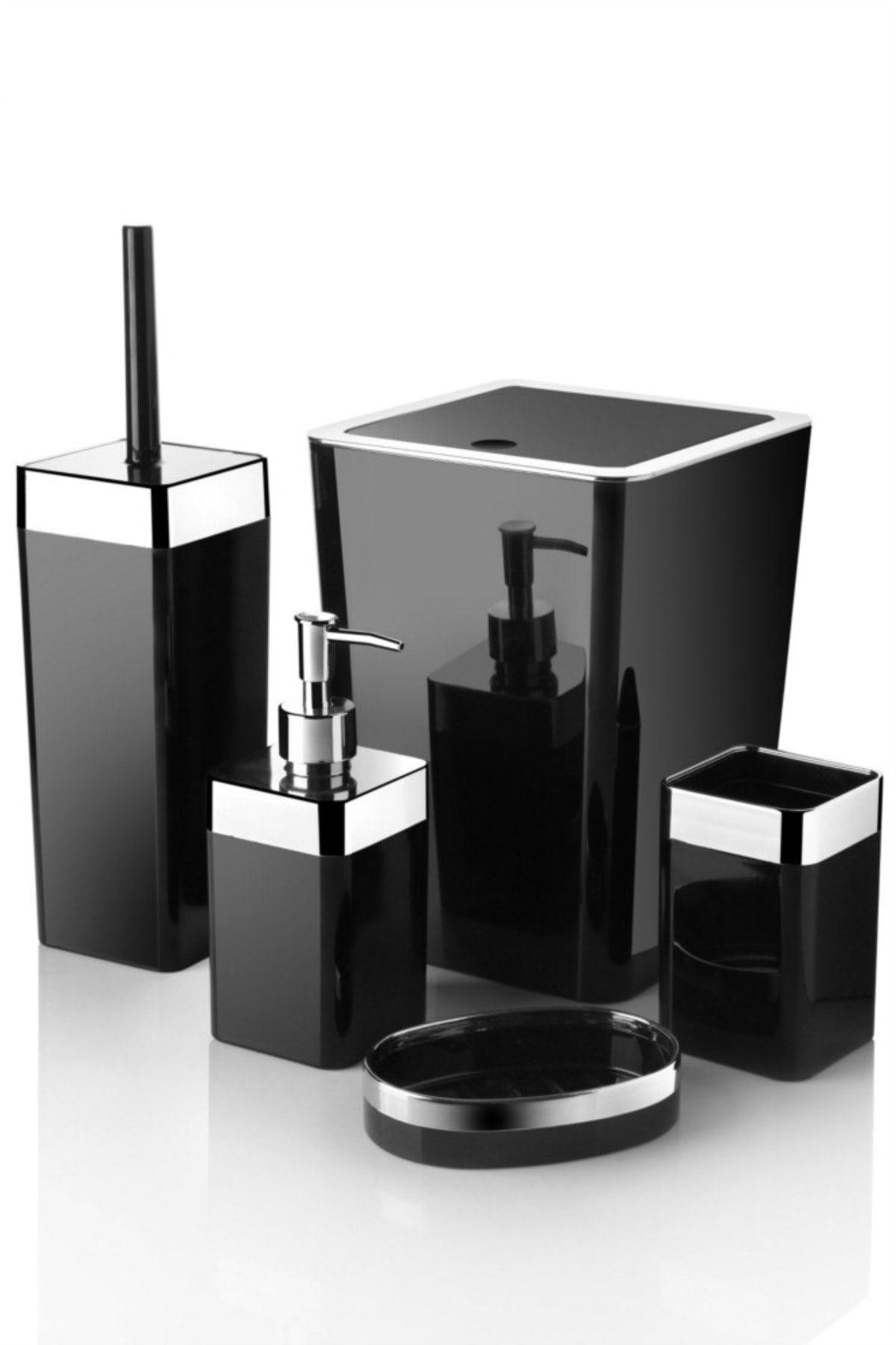 Glossy Black Acrylic Bathroom Set Bath Set 5 Pcs (Not Matte) - Swordslife