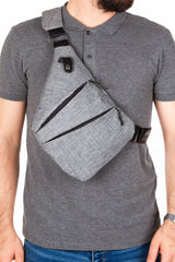 Unisex Black Linen Fabric Waterproof Quality Crossbody Bag ( Lightweight Daily Bag)