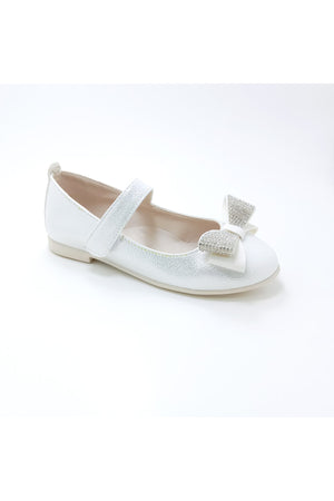 Girl'S Stone Bow Orthopedic Flats