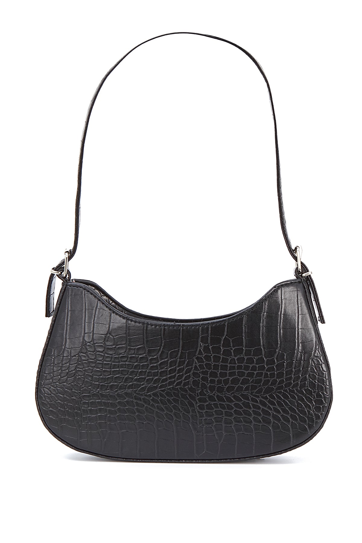 Original Women's Column Strap Comfort Model Baguette Single Eyed Zipper Mini Hand Arm and Shoulder Bag