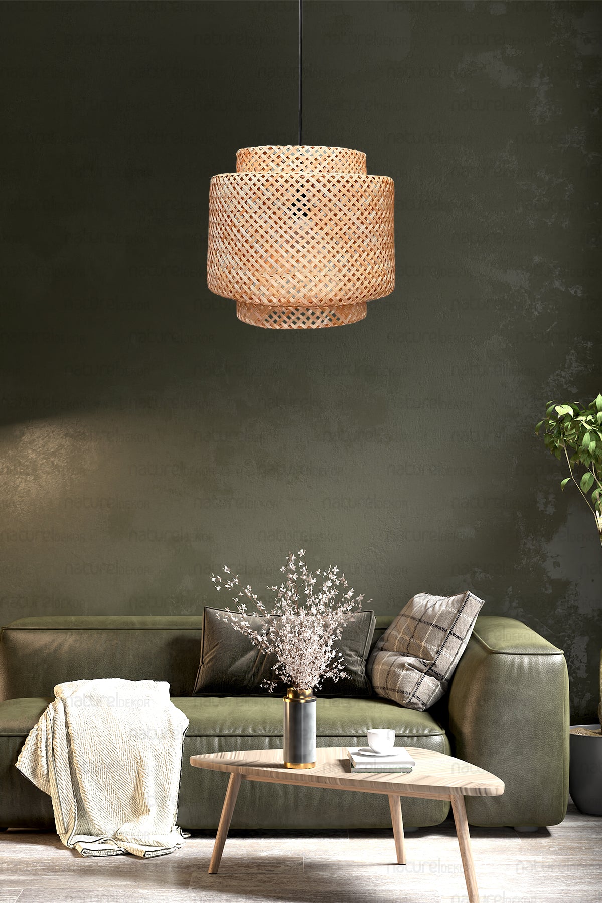 Sinnerlig Bamboo Chandelier 40cm- Scandinavian, Modern, Bohemian, Rattan Chandelier, Lighting