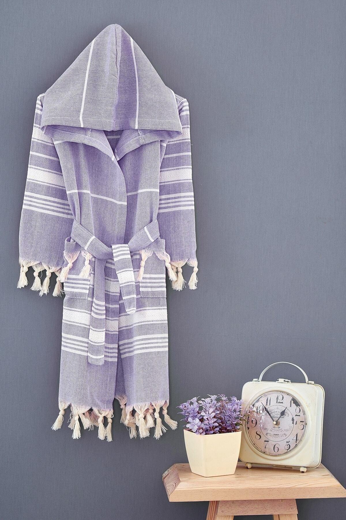 Peshtemal Kids Bathrobe Lilac - Swordslife