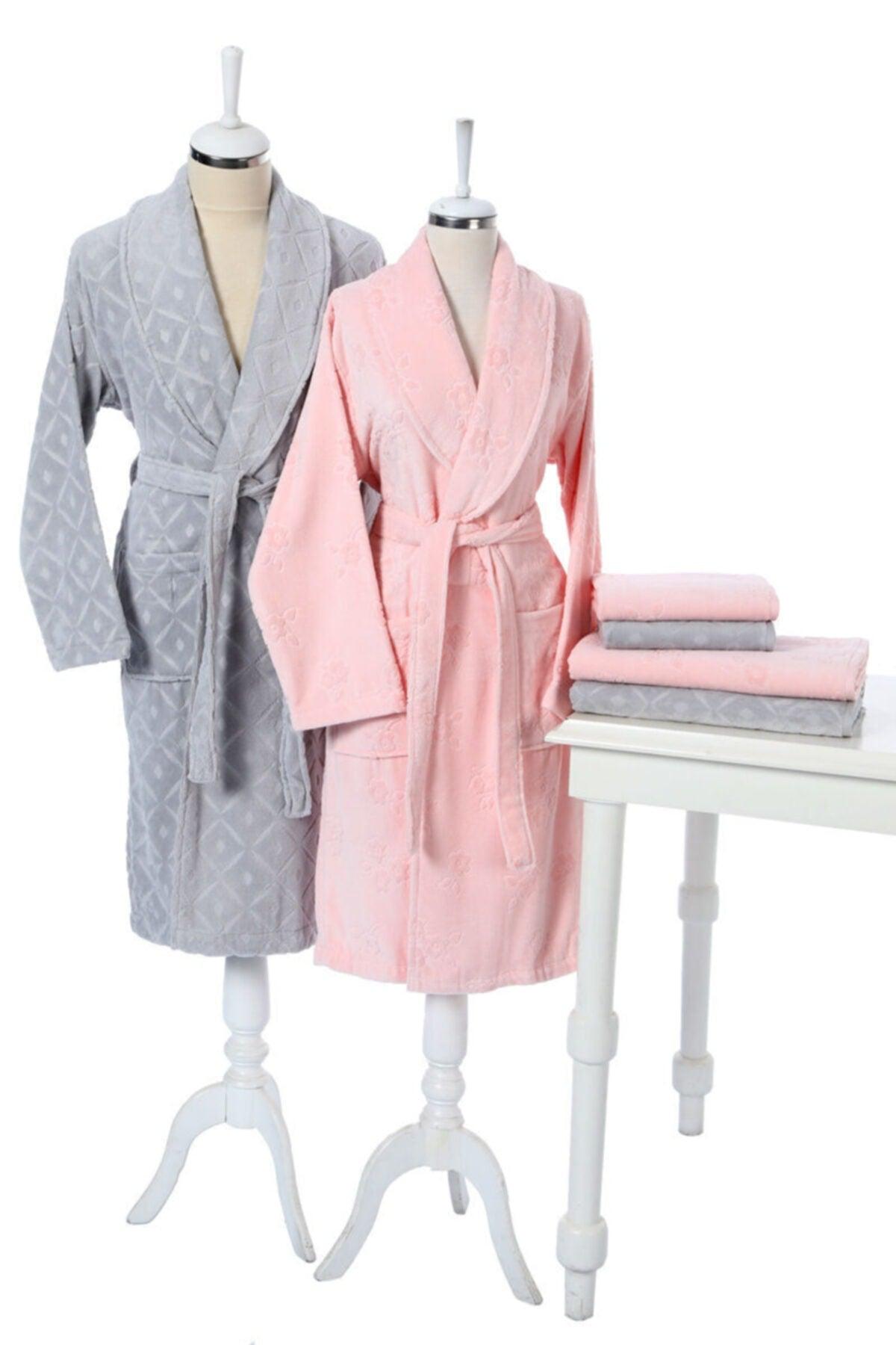 Mayra Gray / Pink Bathrobe Family Set - Swordslife