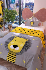 Cloudy Lion Double Sided Kids Duvet Cover Set Polycotton