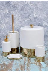 Luxury Porcelain Gold Detailed Bathroom Set - Swordslife