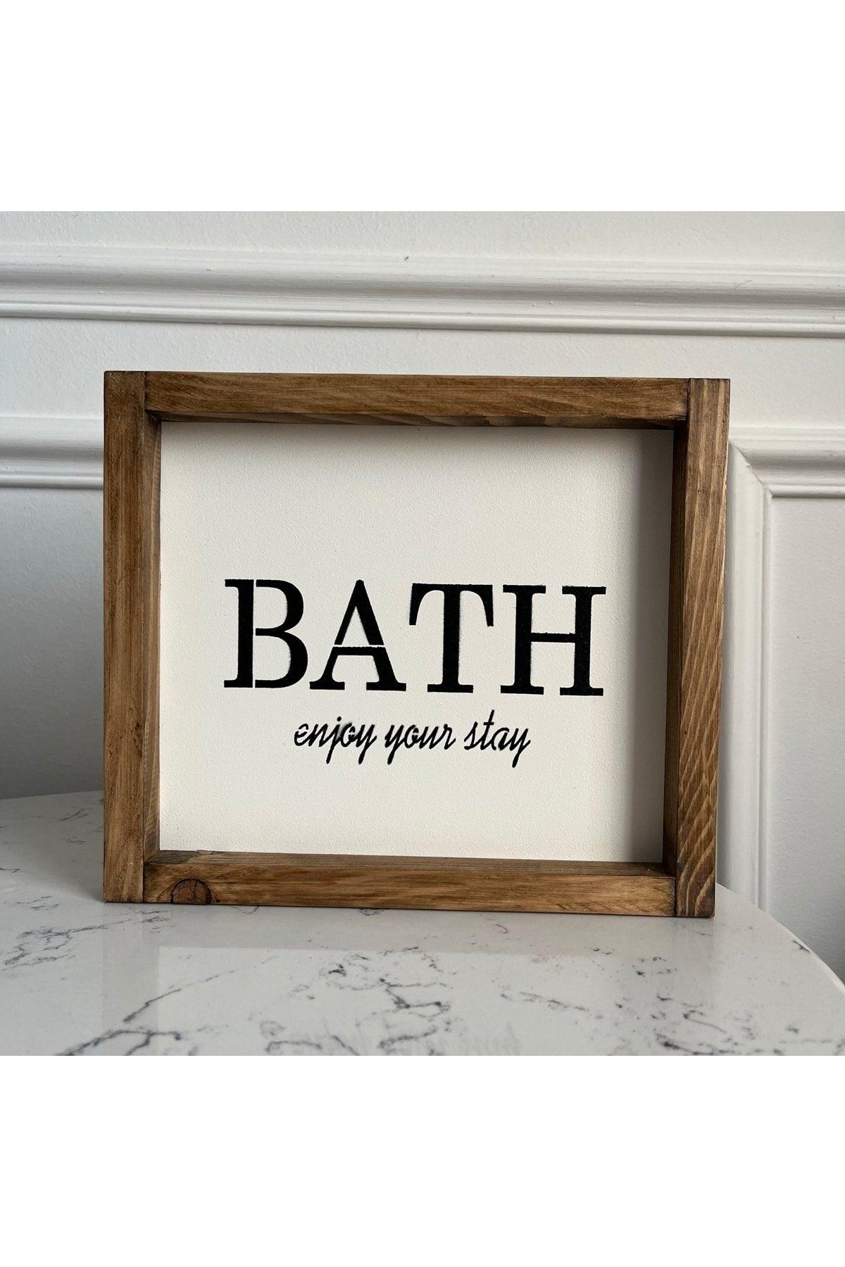 Tumbled Wooden Frame Bathroom Board 20x23 (bath ) - Swordslife