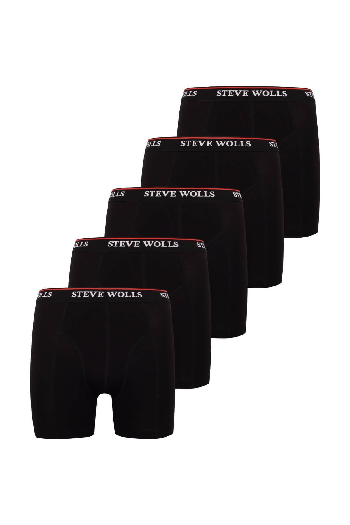 Men's Black Color Bamboo Boxer Set of 5