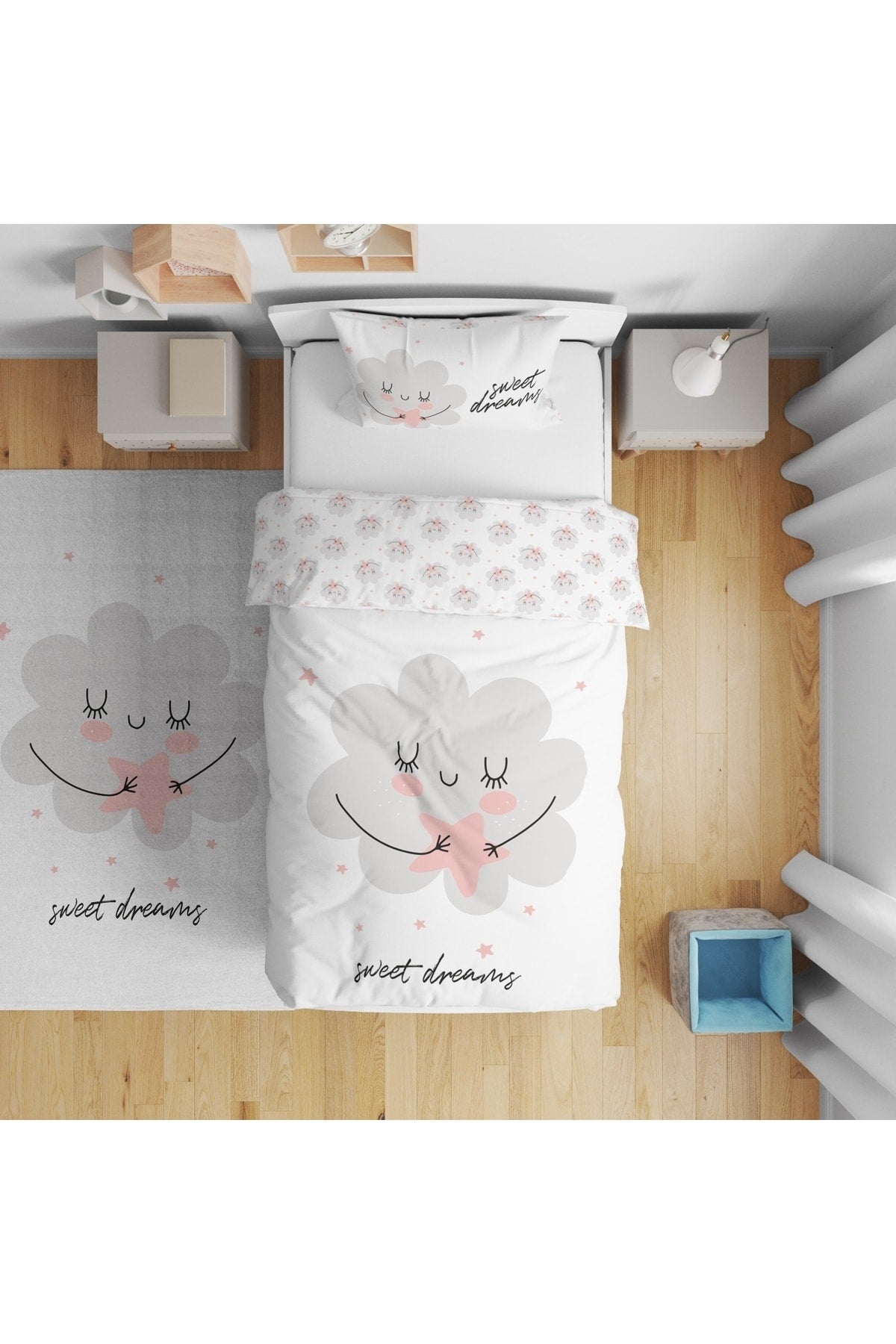 Tugu Home&baby Double Sided Digital Printed Cotton Micro Satin Kids Room Single Bed Linen03