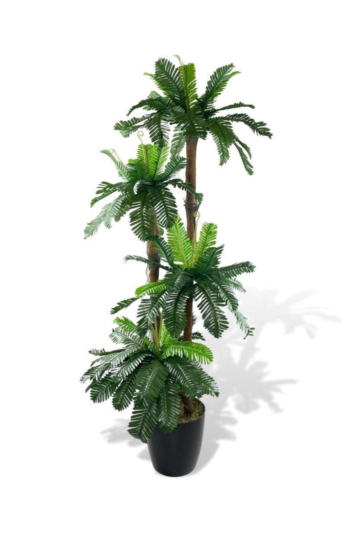 Artificial Tree Juicy Palm 4 tiers 84 leaves 150cm Indoor Flower Artificial Flower - Swordslife