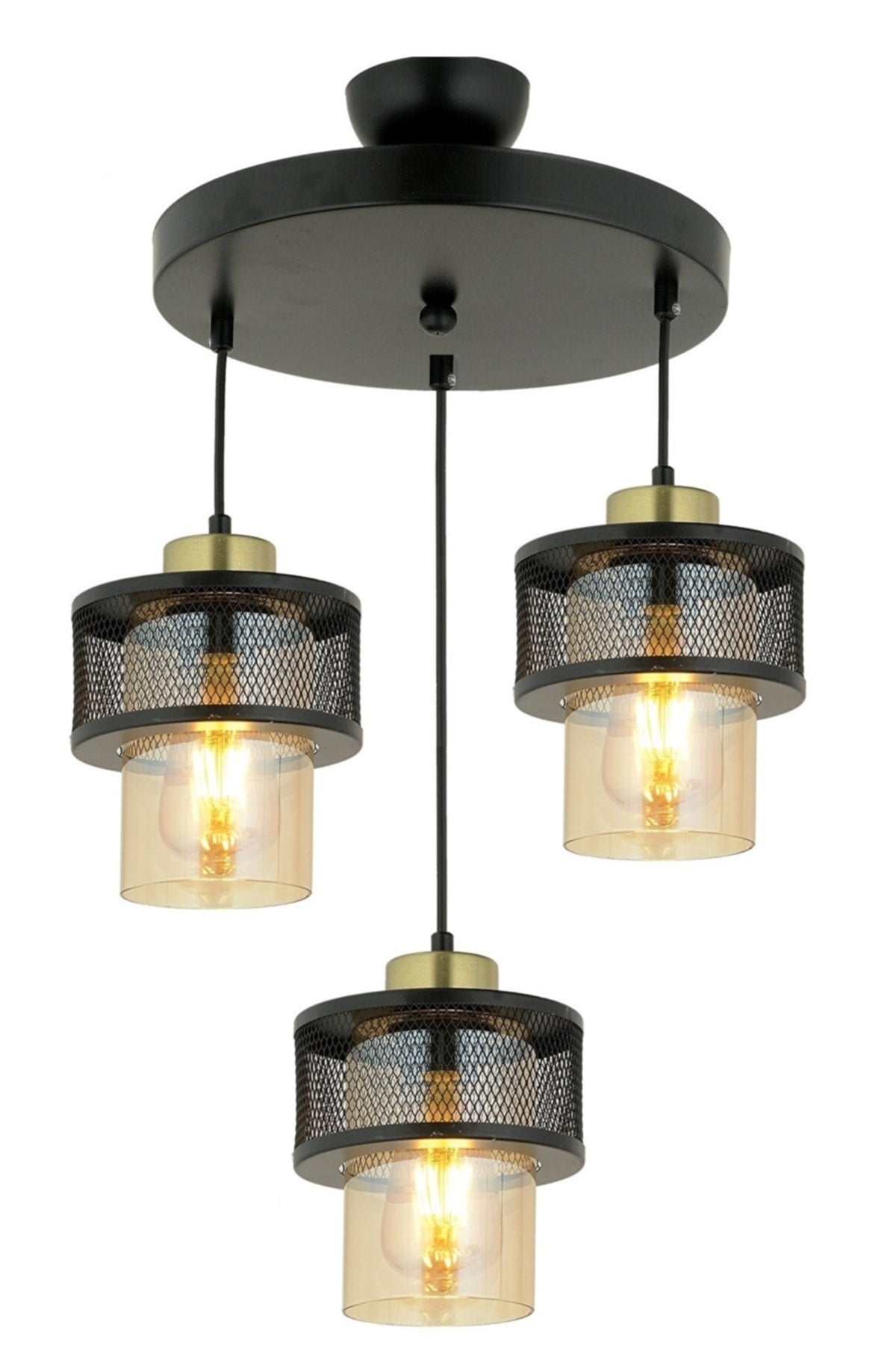Pulsar Genuine Glass Model Modern Triple Pendant Lamp Chandelier