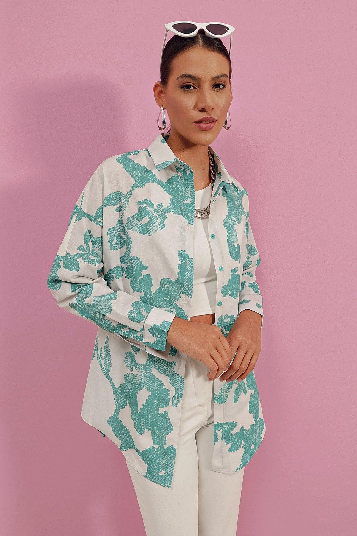 3900 Oversize Long Basic Shirt - D. Mint - Swordslife