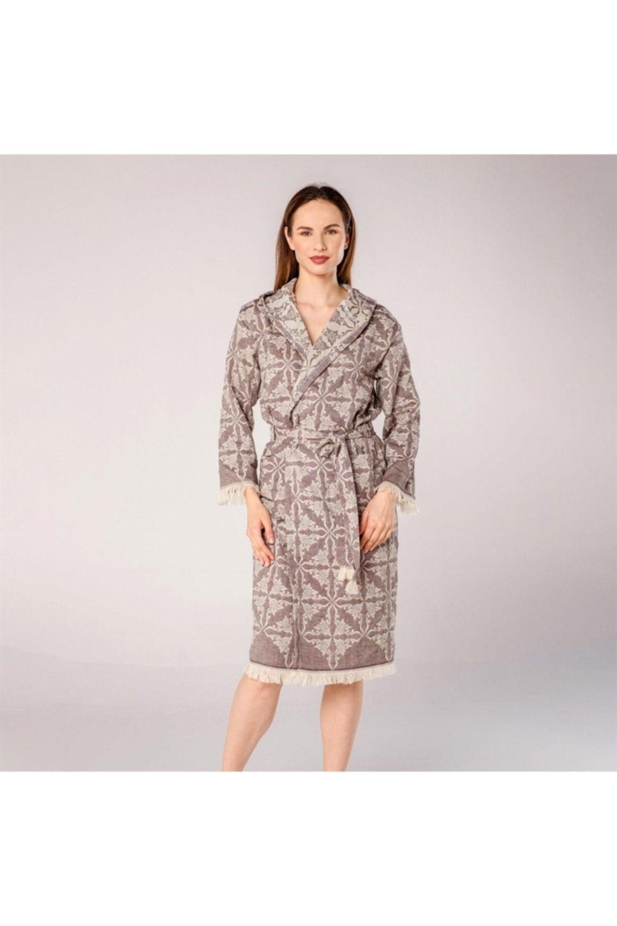 Square Mosaic Patterned Women's Peshtemal Beach Robe - Swordslife