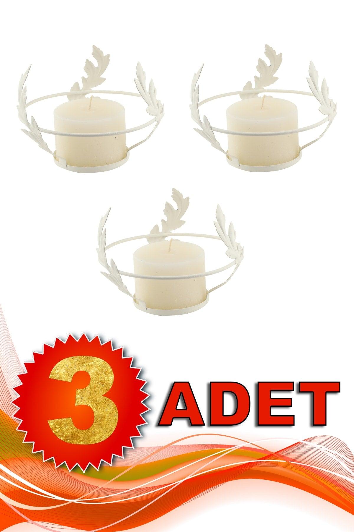 Haliç 3rd Set Candle Holder White - Swordslife