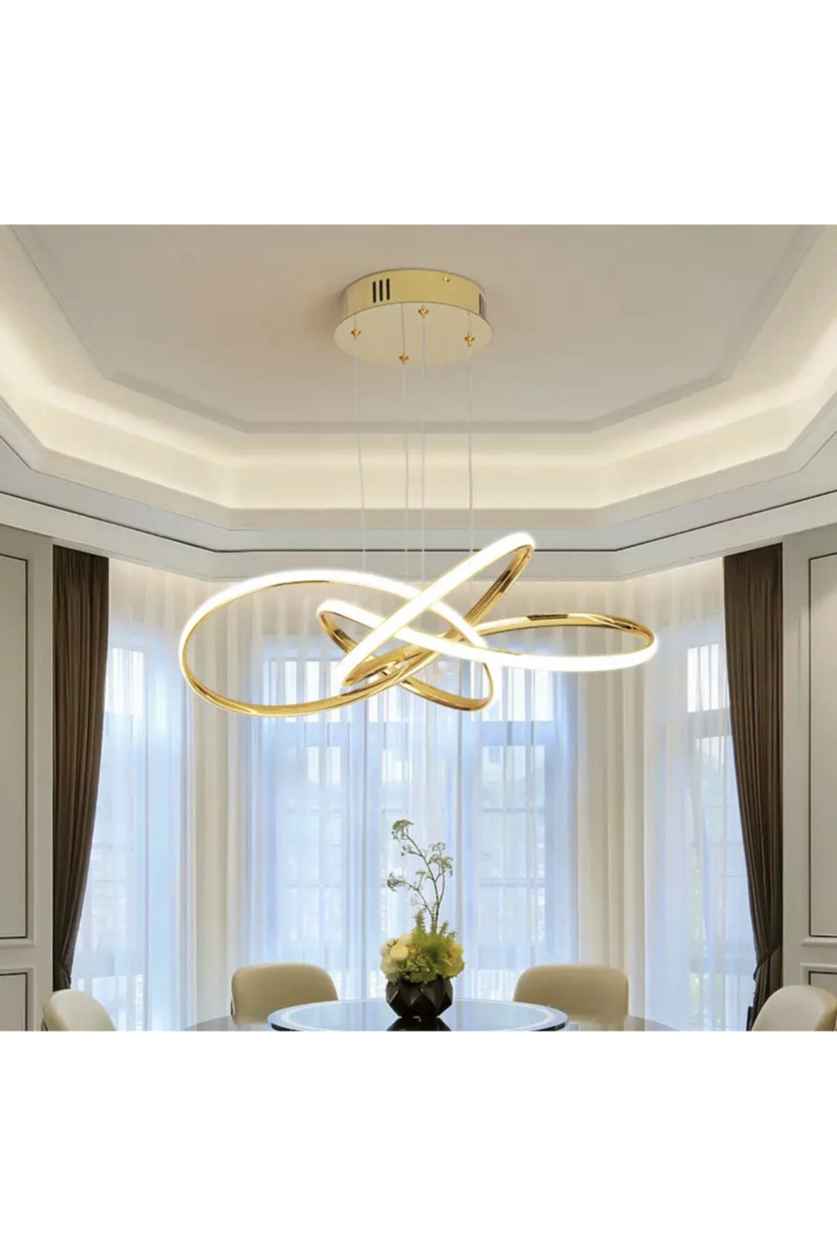 A Imported Product Modern Pendant Lamp Power Led Chandelier Concept Product Gold Yellow Led Chandelier