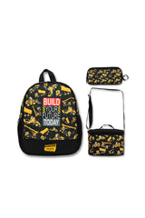 -Ümit Bag Construction Machinery Kindergarten Bag Lunch And Pencil Bag Set