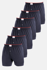 6 Pack Men's Single Jersey Boxer Navy Blue Cotton