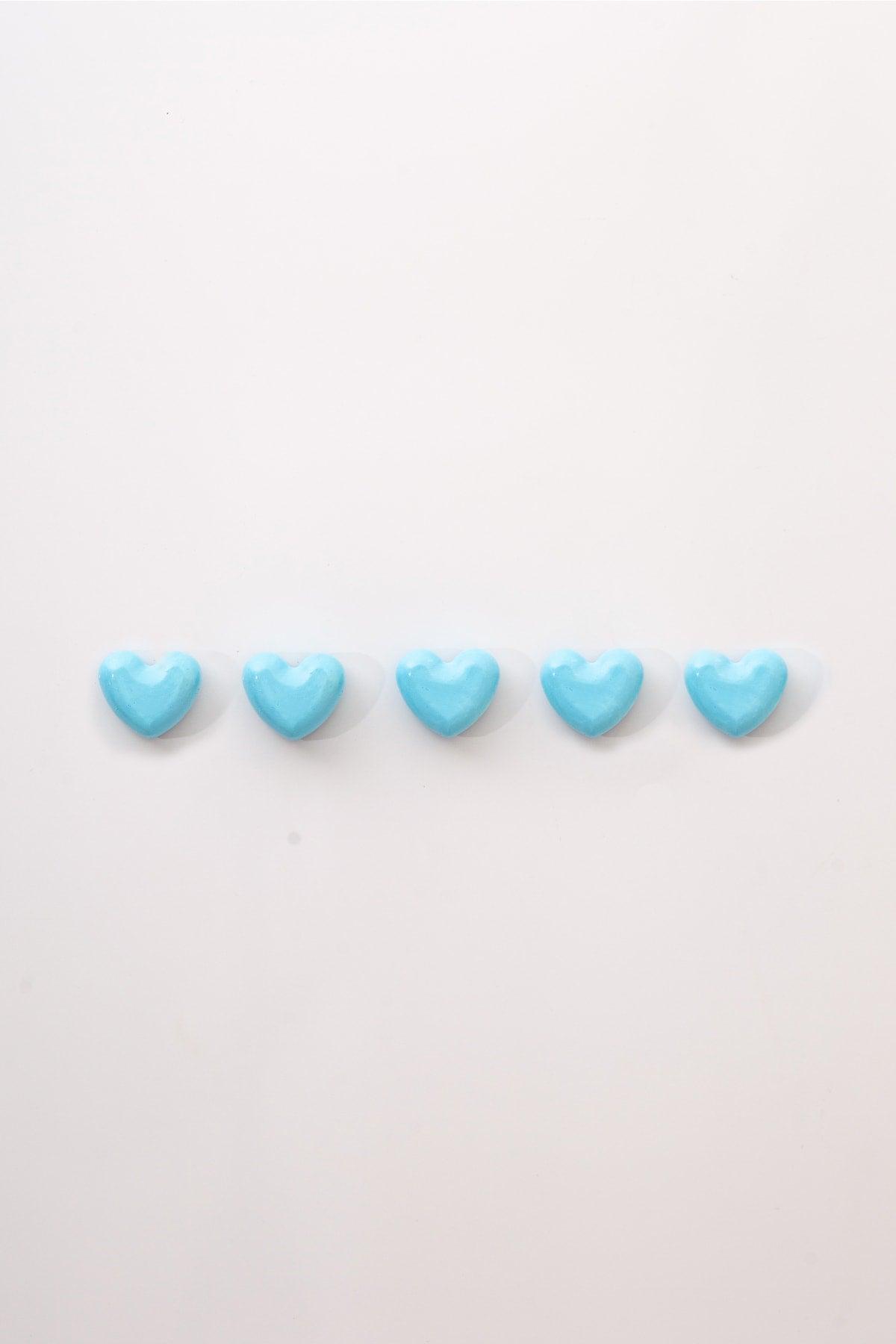 Handmade Concrete Fridge Magnet - Heart 5-Pack - Swordslife