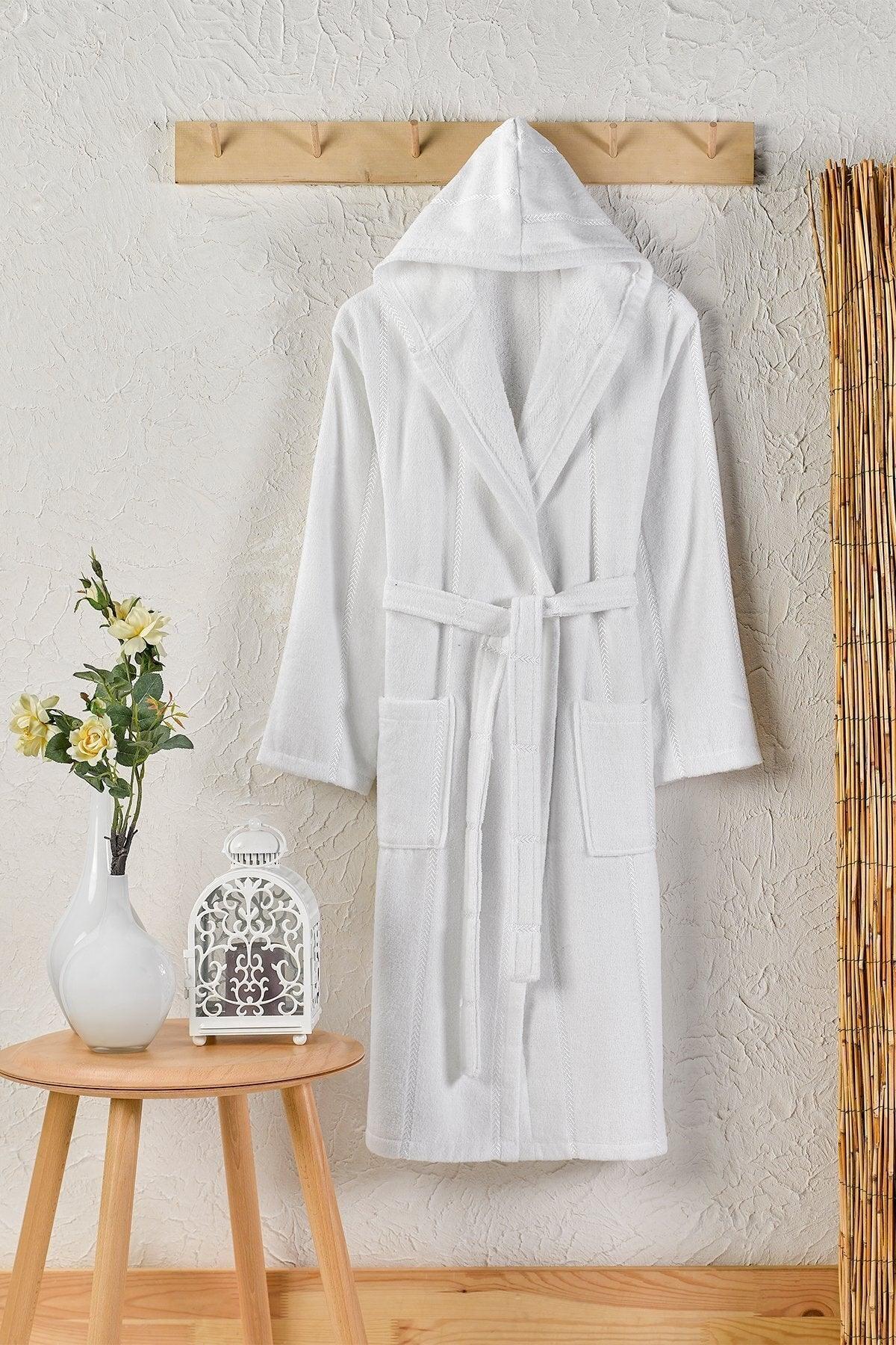 Cotton Velvet Hooded Unisex Bathrobe - Swordslife