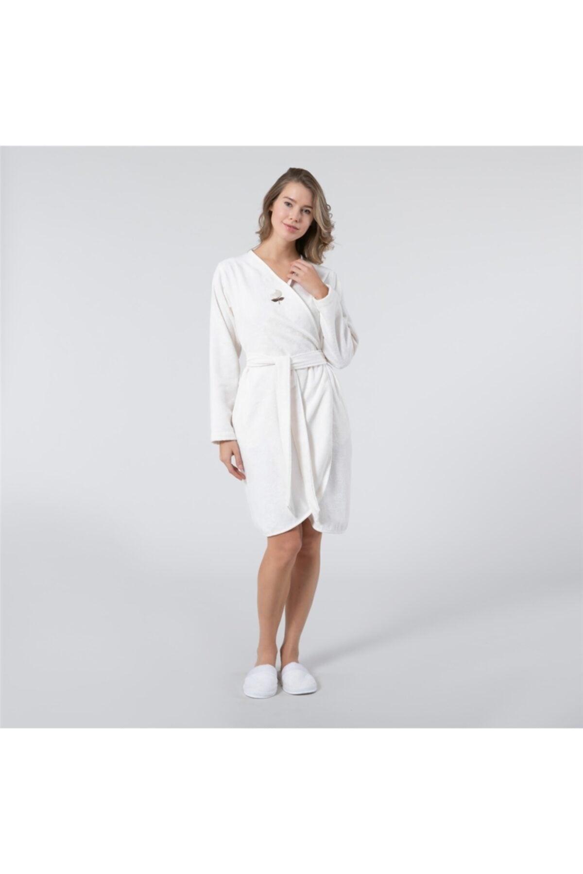 Brutta Women's Bathrobe Ecru - Swordslife