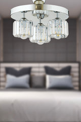 Sabrina 3 Piece Round Chrome Plated Plafonier with Crystal and Stone Modern Design Crystal Living Room Chandelier