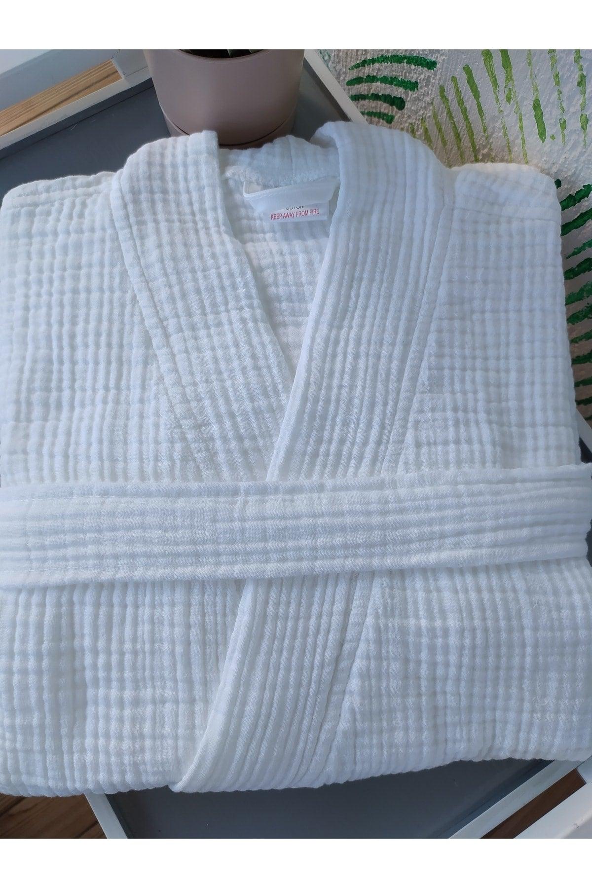 4 Layer Muslin Bathrobe White - Swordslife