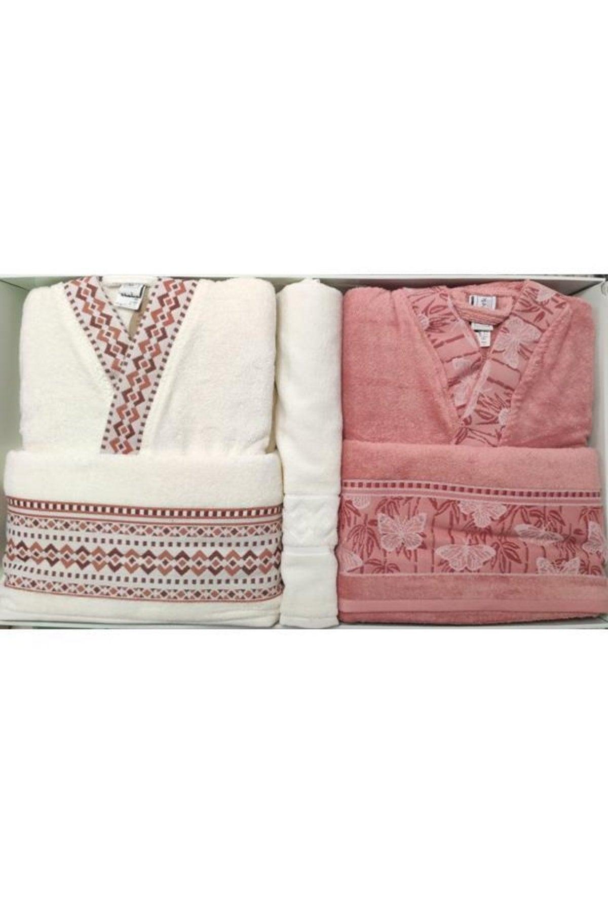 Bathrobe Set Boutique Dream Happy Set Family Set 5 Pieces Tile - Cream - Swordslife