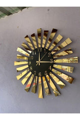 Black Gold Mirrored Piano Wall Clock with Model Number - Swordslife