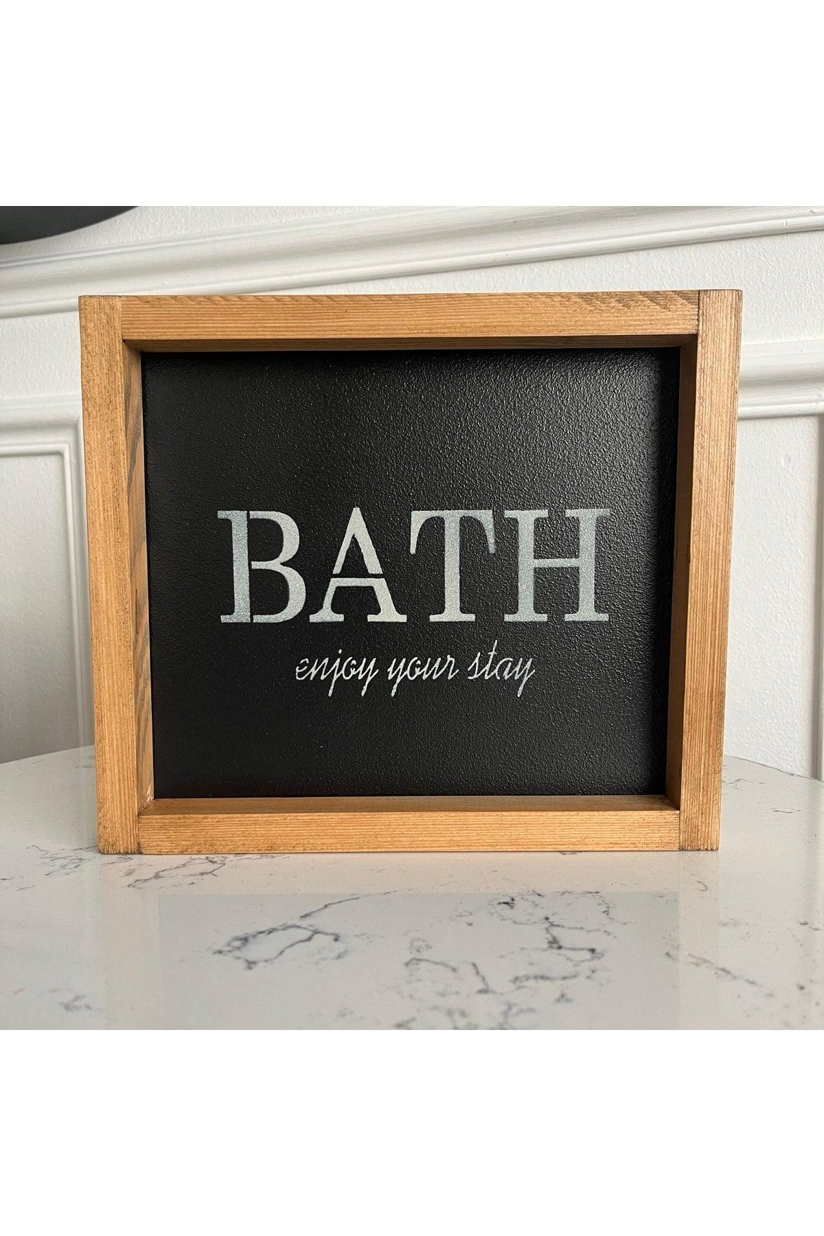 Tumbled Wooden Frame Black Bathroom Table ( Bath ) - Swordslife