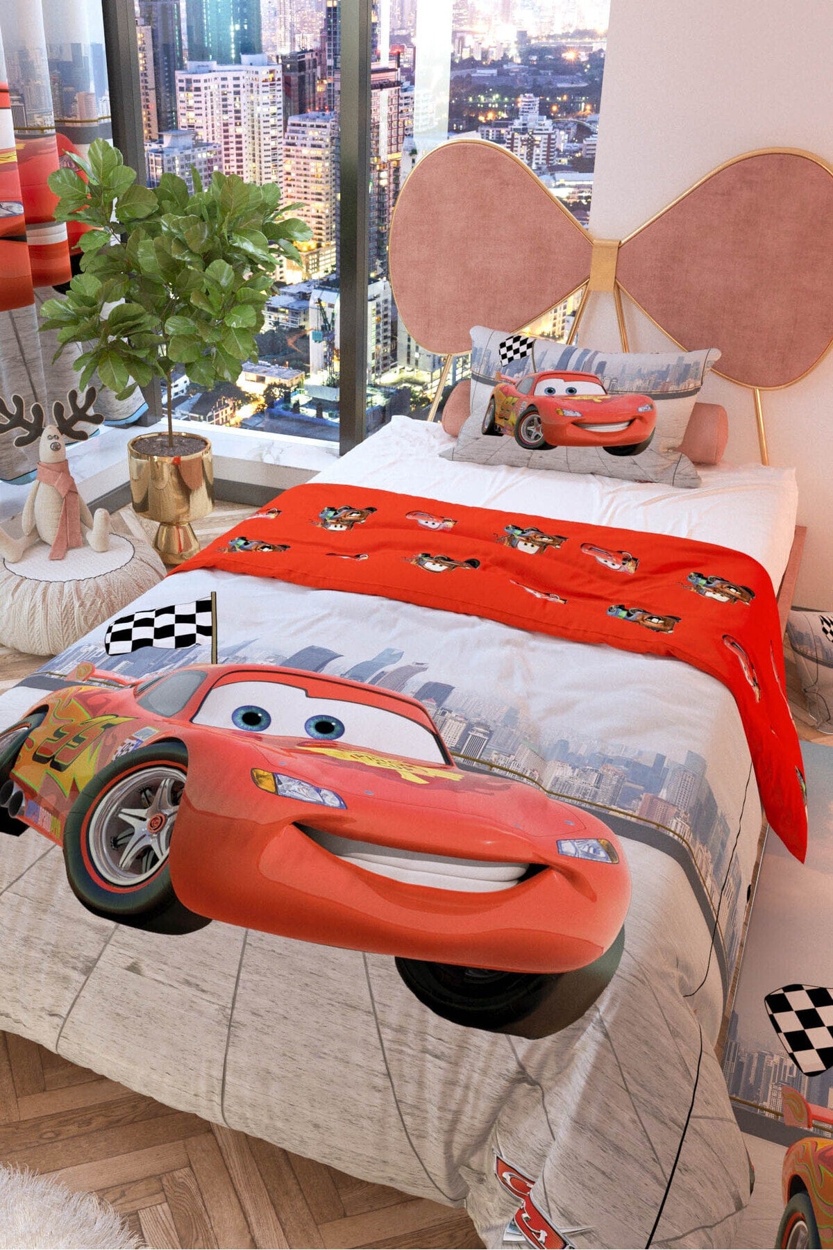 Şimşek Mcqueen Double Sided Kids Duvet Cover Set Polycotton