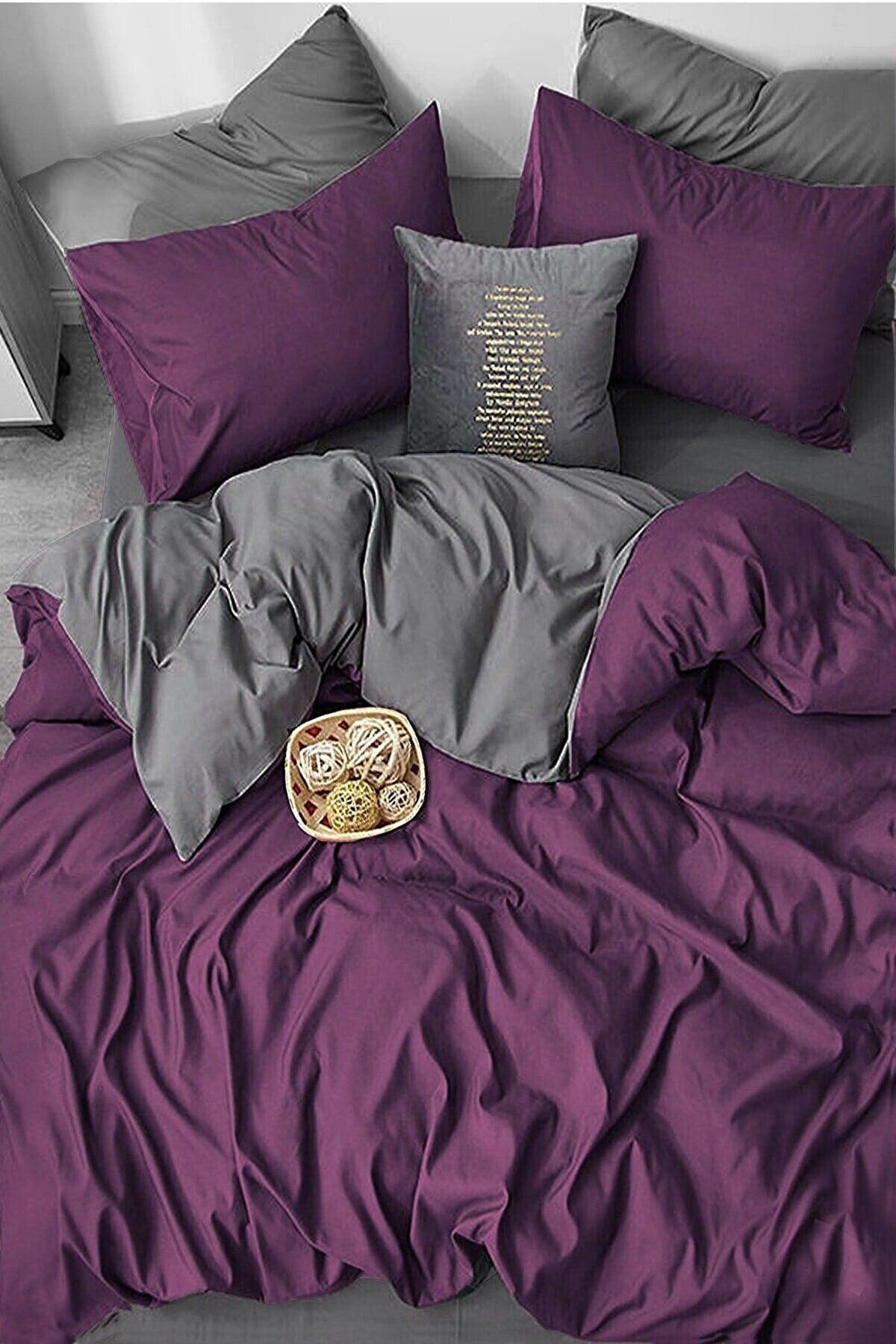 Duvet Cover Set Double Plum - Gray - Swordslife