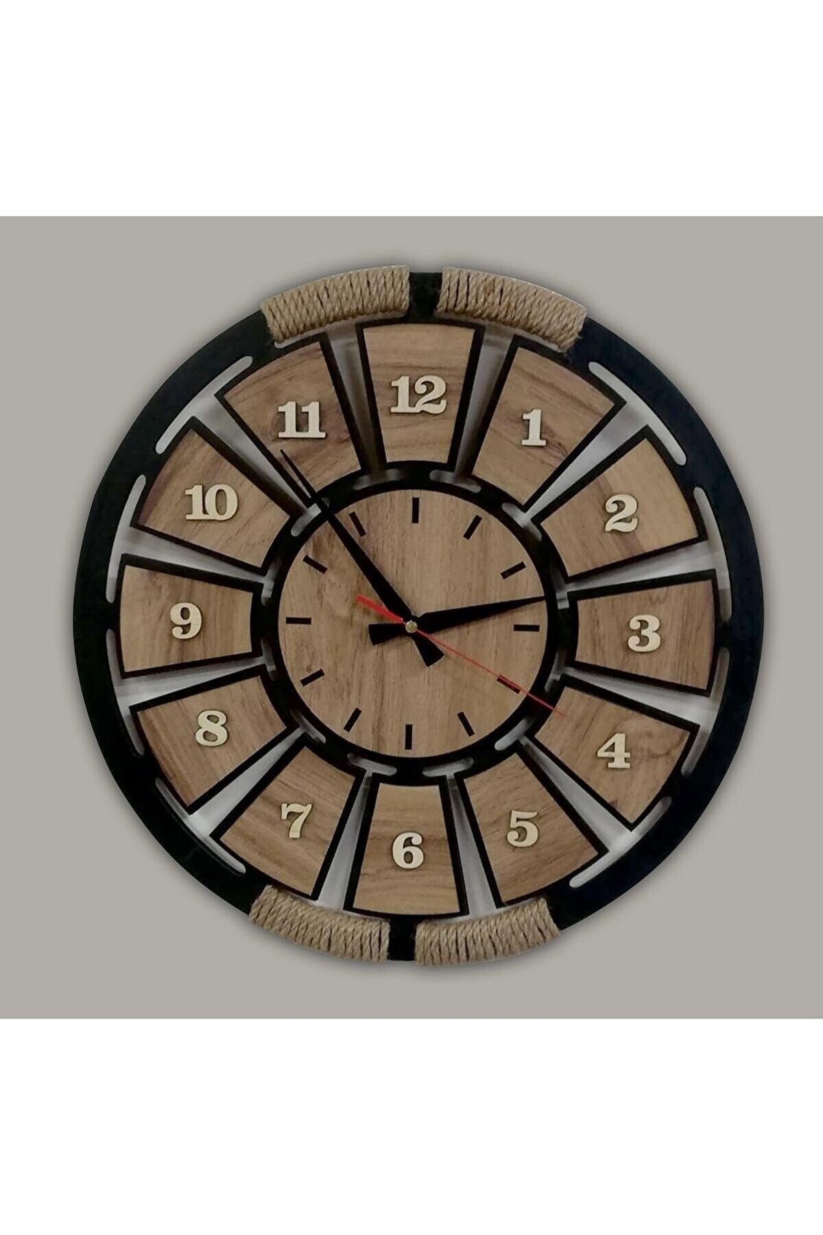 Decorative Analog Wall Clock with Wooden Rope - Swordslife