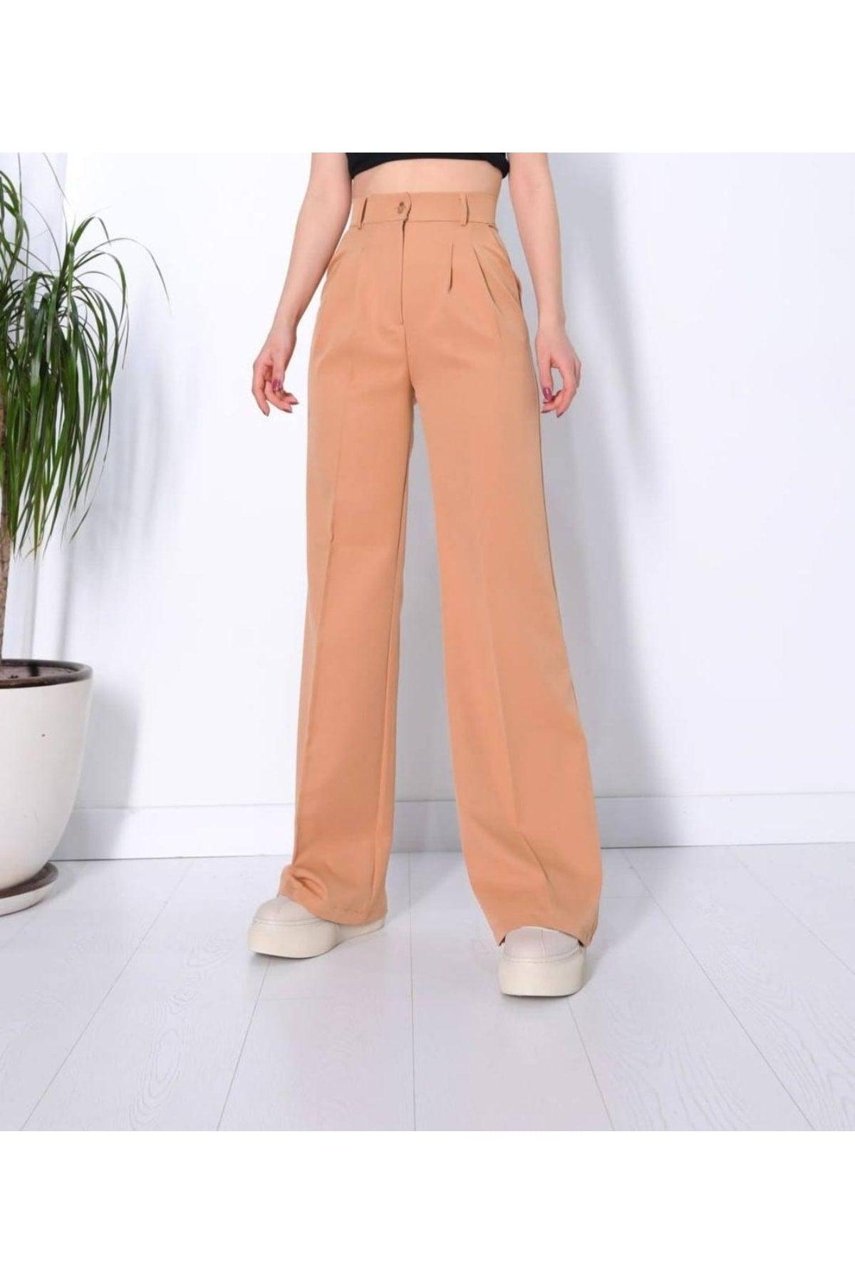 Women's Brown High Waist Palazzo Pants - Swordslife