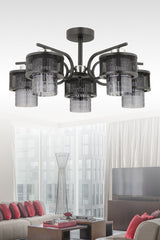Karla 5-Piece Modern Chrome Plafonier Chandelier