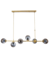 Simao Modern Design Antique Color Smoked Glass Living Room - Dining Table Top - Kitchen 6-Piece Chandelier