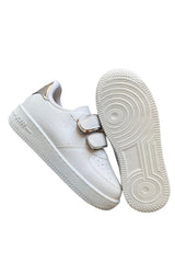 Unisex Girls Boys Velcro Sneakers Sneaker - White Silver
