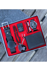 Father's Day Special Belt Wallet Rosary Lighter Sunglasses Watch Bracelet Set