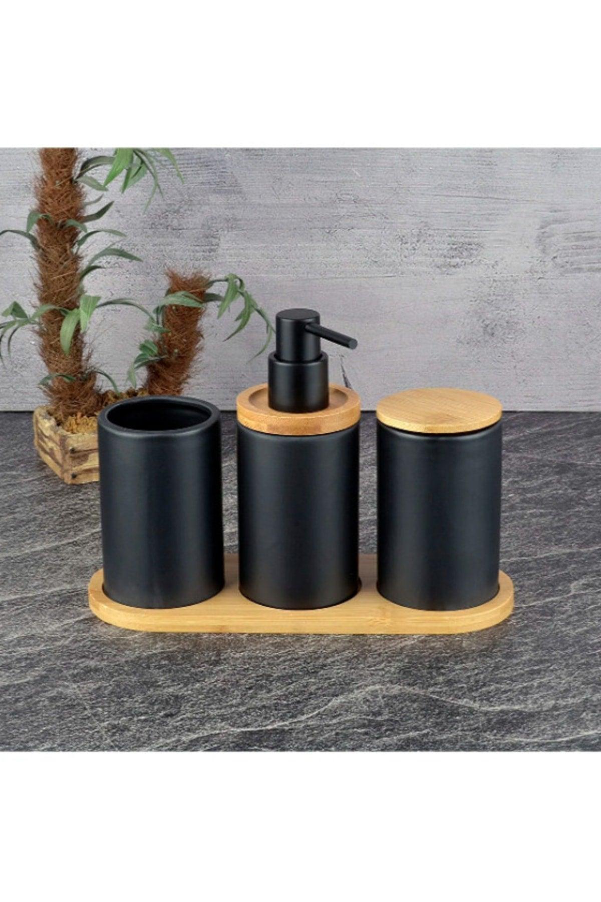 Ceramic Triple Bath Set Black - Swordslife