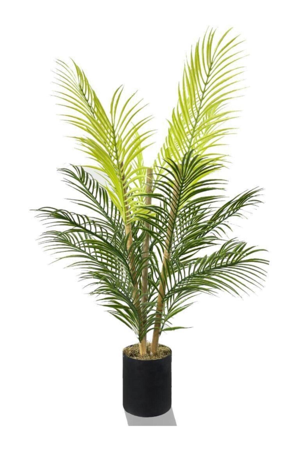 Artificial Flower Areca Tree Palm Tree Black Potted Indoor Flower With Bamboo Stem 18 Leaf 85 Cm - Swordslife