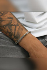 Unisex Foxtail Black Stainless Steel Bracelet