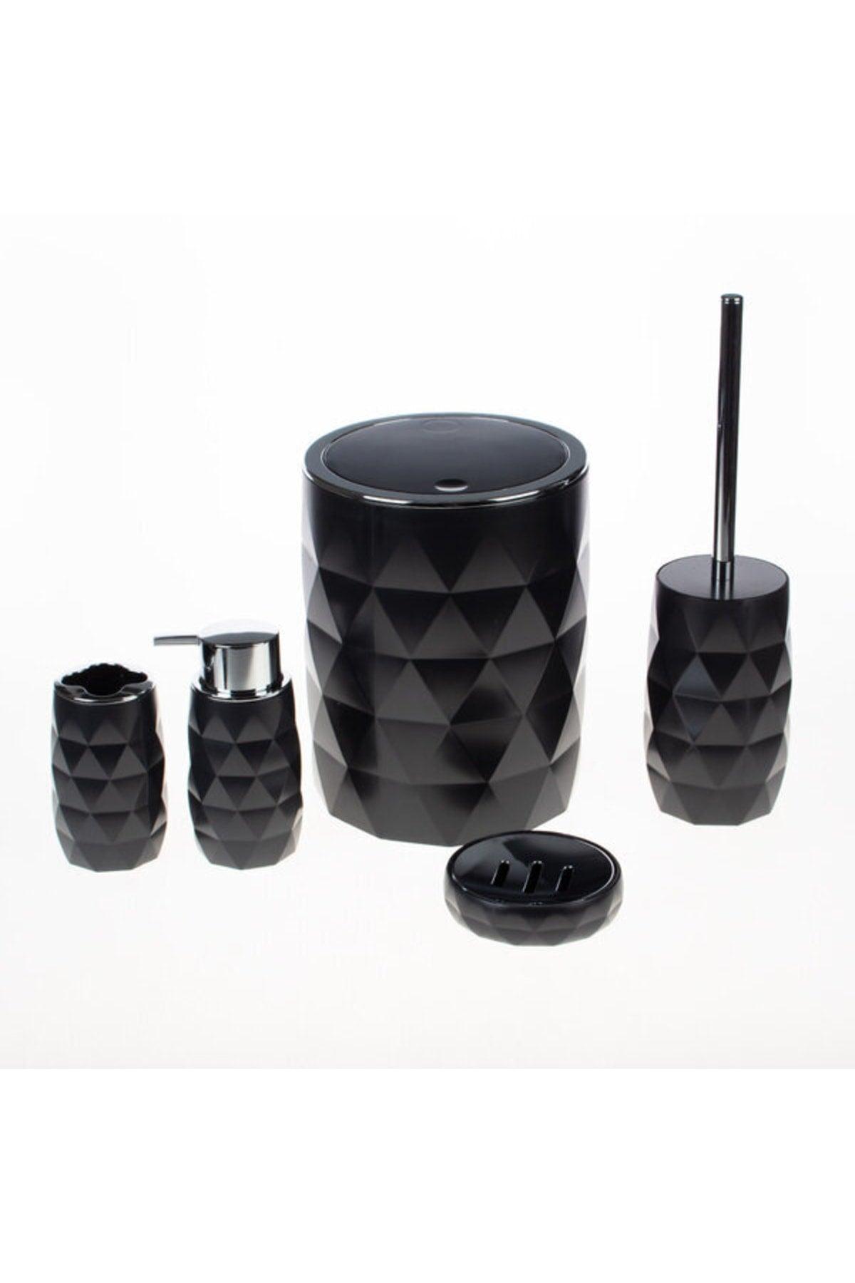 Bathroom Set 5 Pieces Mia Black Ind669-5 9916 - Swordslife