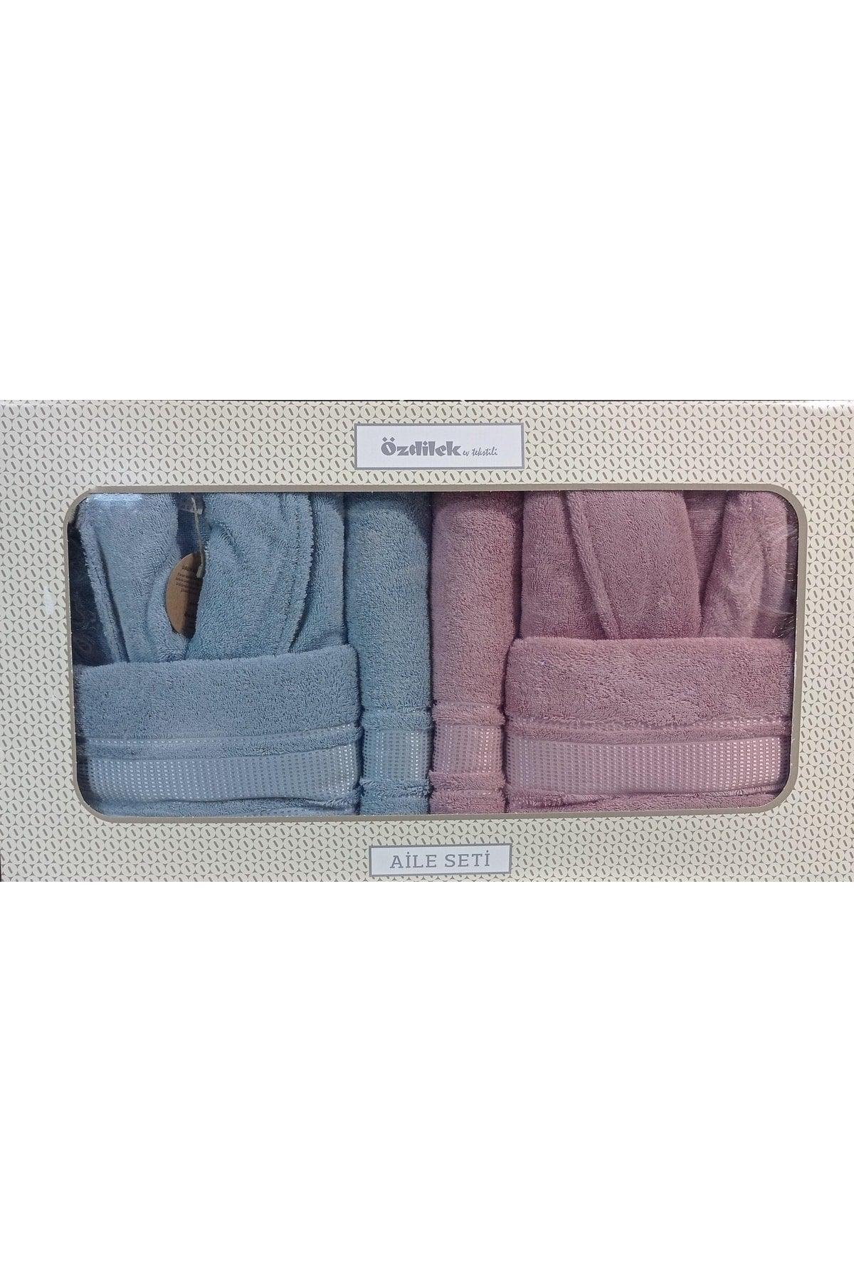 Cotton Colorist Blue Pink Family Bathrobe Set - Swordslife